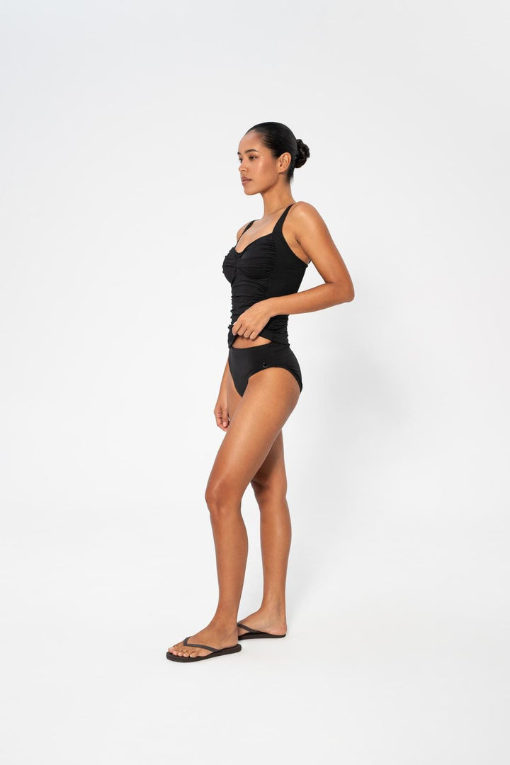 Panos Emporio - Ravenna Solid Tankini Bikini Top Pews2140 - Black