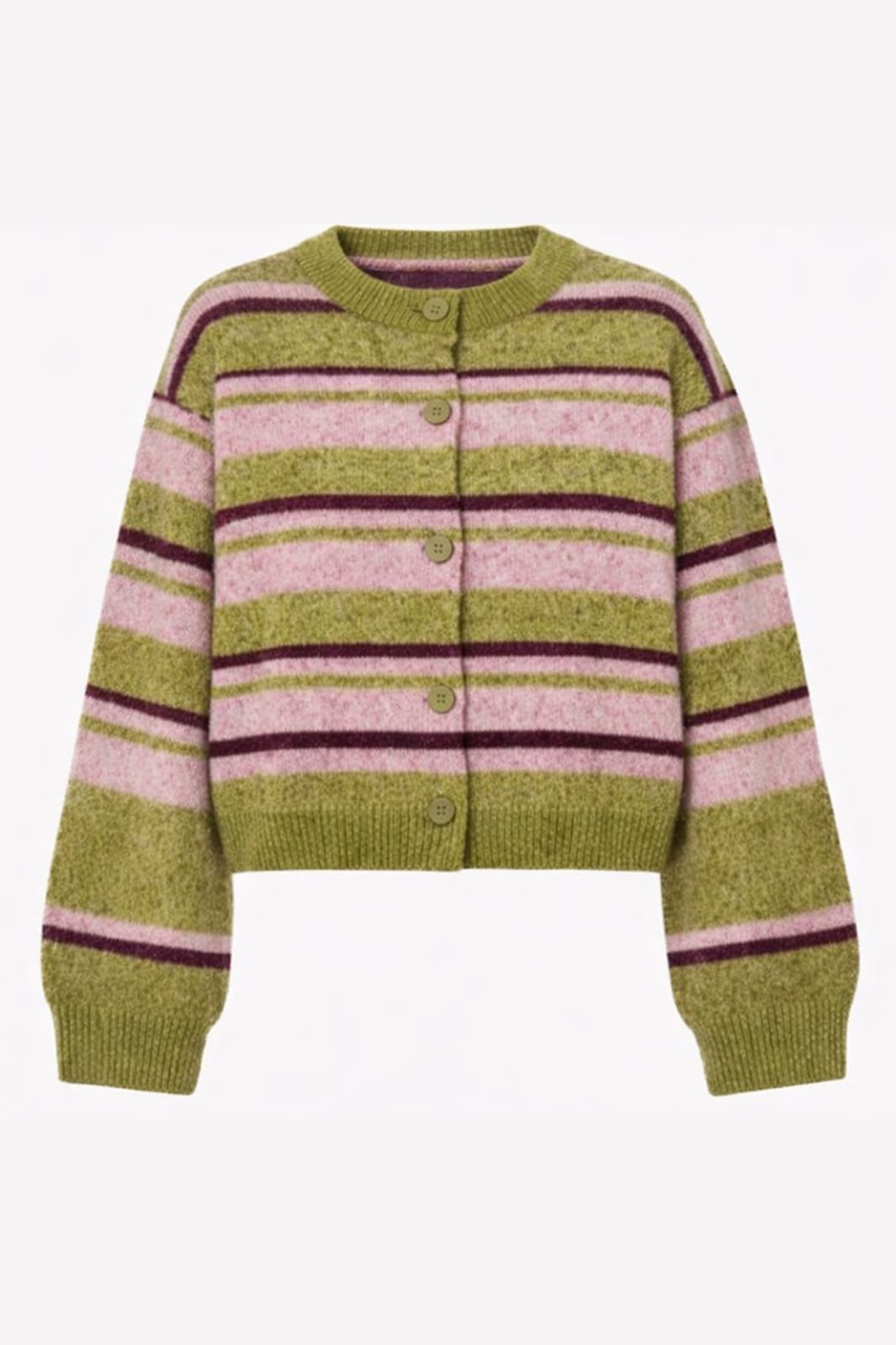 Pieces - Pcada Ls O-Neck Knit Cardigan - 5190776 Woodbine Roseate Spoonbill + Tawny Port