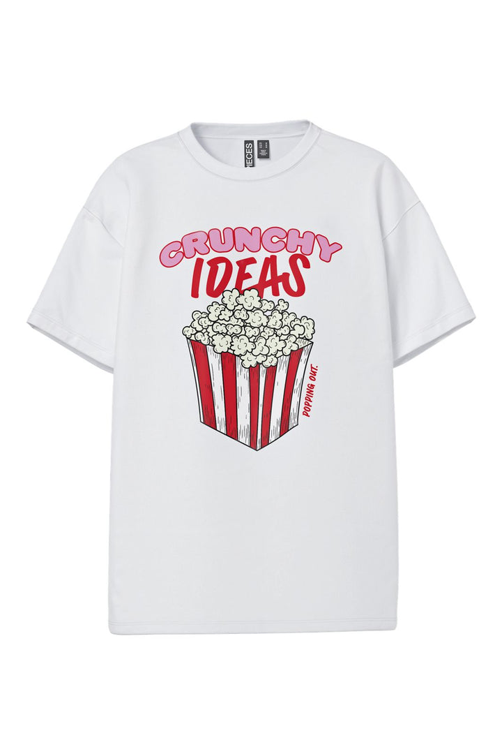 Pieces - Pcalifi Fasttrack Ss Oversize Tee - 4988804 Bright White Crunchy Ideas