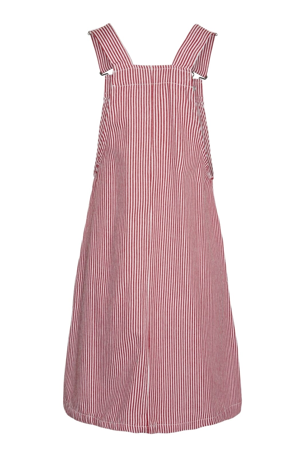 Pieces - Pcallo Dungaree Dress Fsy - 4464992 Salsa Cloud Dancer Stripes Kjoler 