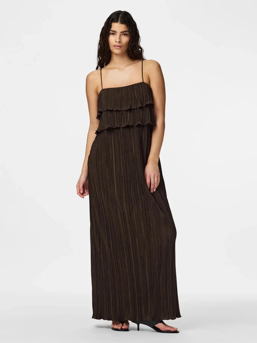 Pieces - Pcamber Sl Ankle Layred Dress Kca - 5104446 Hot Fudge Kjoler 