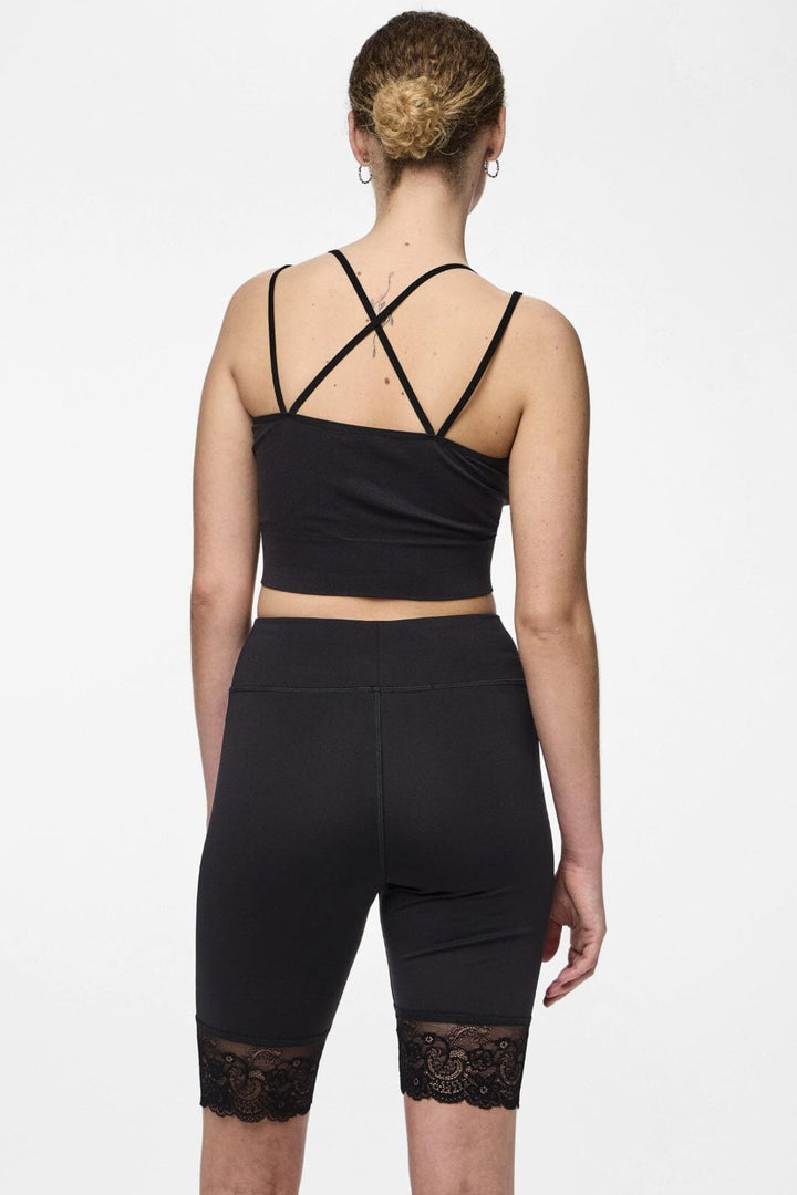 Pieces - Pcamiva Lace Bikeshorts - 4468785 Black Shorts 