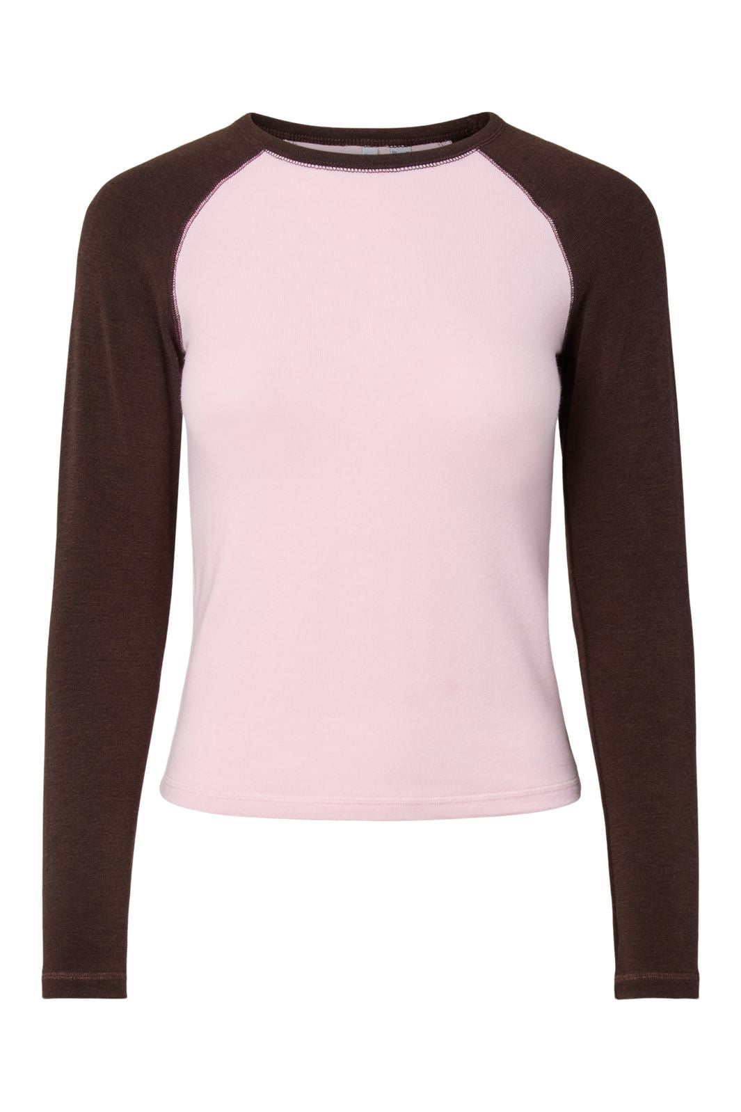 Pieces - Pcannalina Ls O-Neck Top - 5185350 Roseate Spoonbill Hot Fudge Sleeves