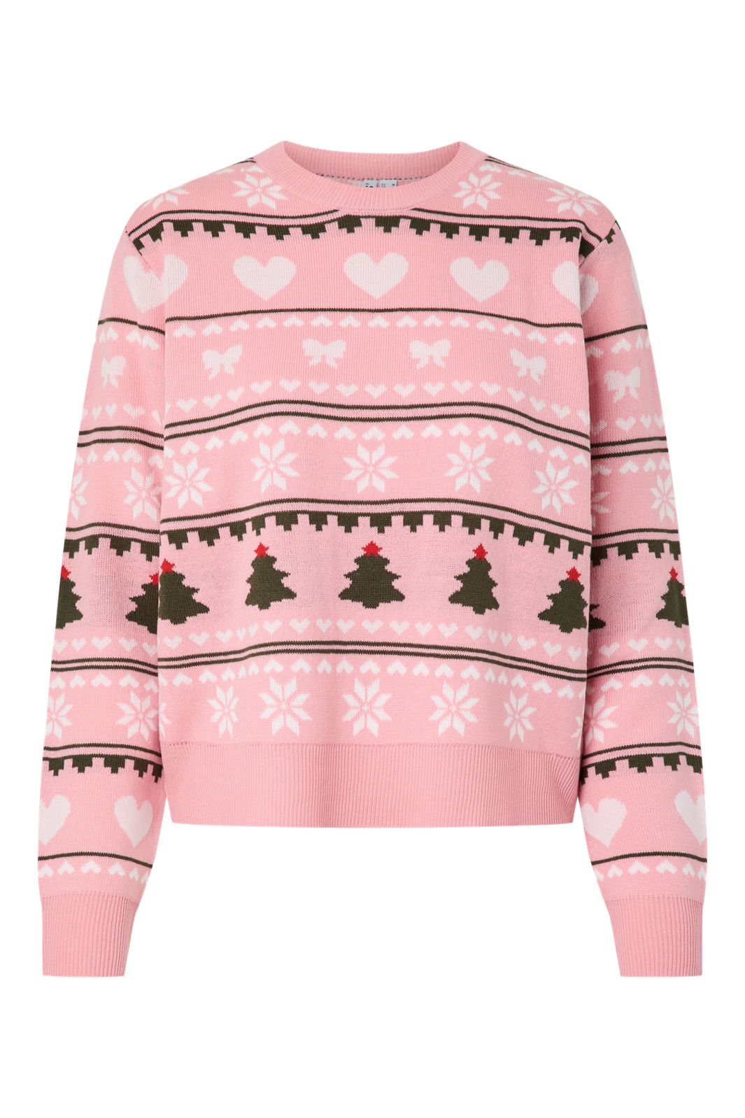 Pieces - Pcaveline Ls O-Neck Knit Mxm - 5058193 Sea Pink Christmas Symbols