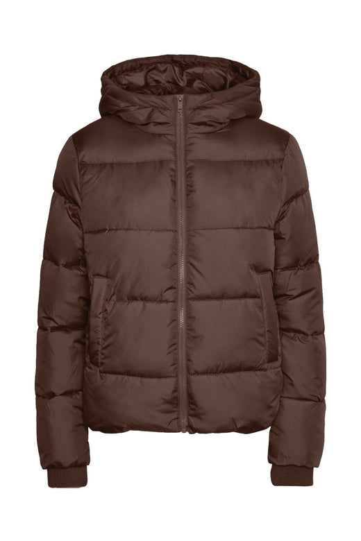 Pieces - Pcbee New Short Puffer Jacket - 4863592 Hot Fudge