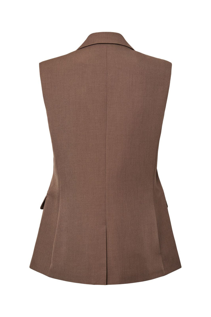 Pieces - Pcblossom Sl Blazer Vest - 4917044 Coffee Quartz