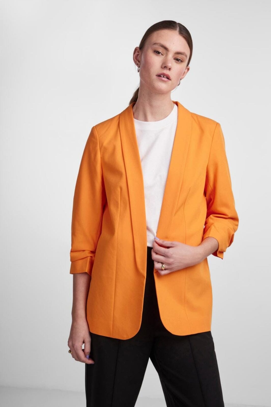 Pieces - Pcboss 3/4 Blazer - 4251278 Persimmon Orange Blazere 