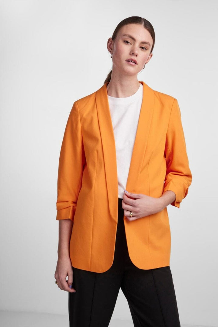 Pieces - Pcboss 3/4 Blazer - 4251278 Persimmon Orange Blazere 