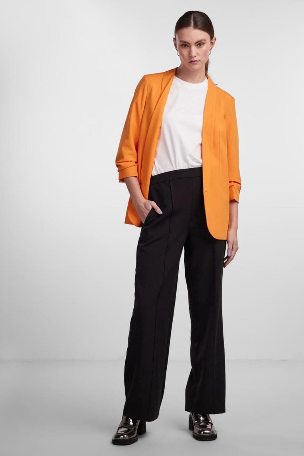 Pieces - Pcboss 3/4 Blazer - 4251278 Persimmon Orange Blazere 