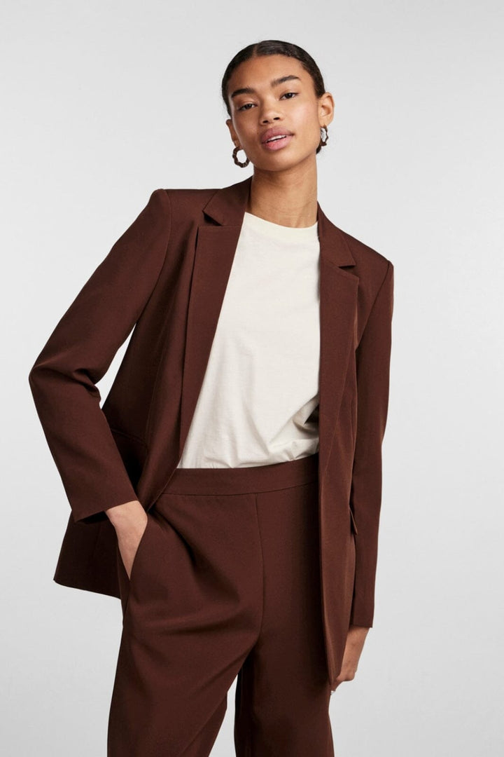 Pieces - PcBossy Ls Loose Blazer - Chicory Coffee Blazere 