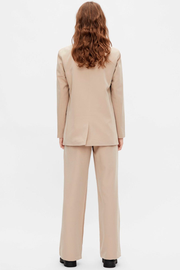 PIECES - PcBossy LS Loose Blazer - Silver Mink Blazer 