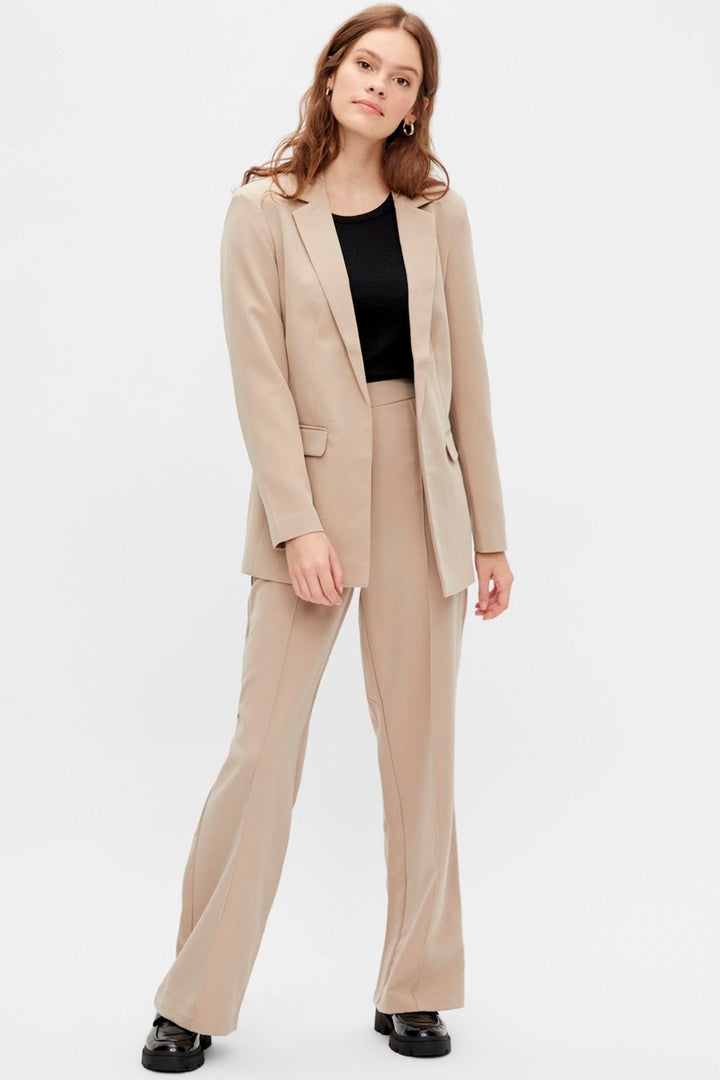 PIECES - PcBossy LS Loose Blazer - Silver Mink Blazer 