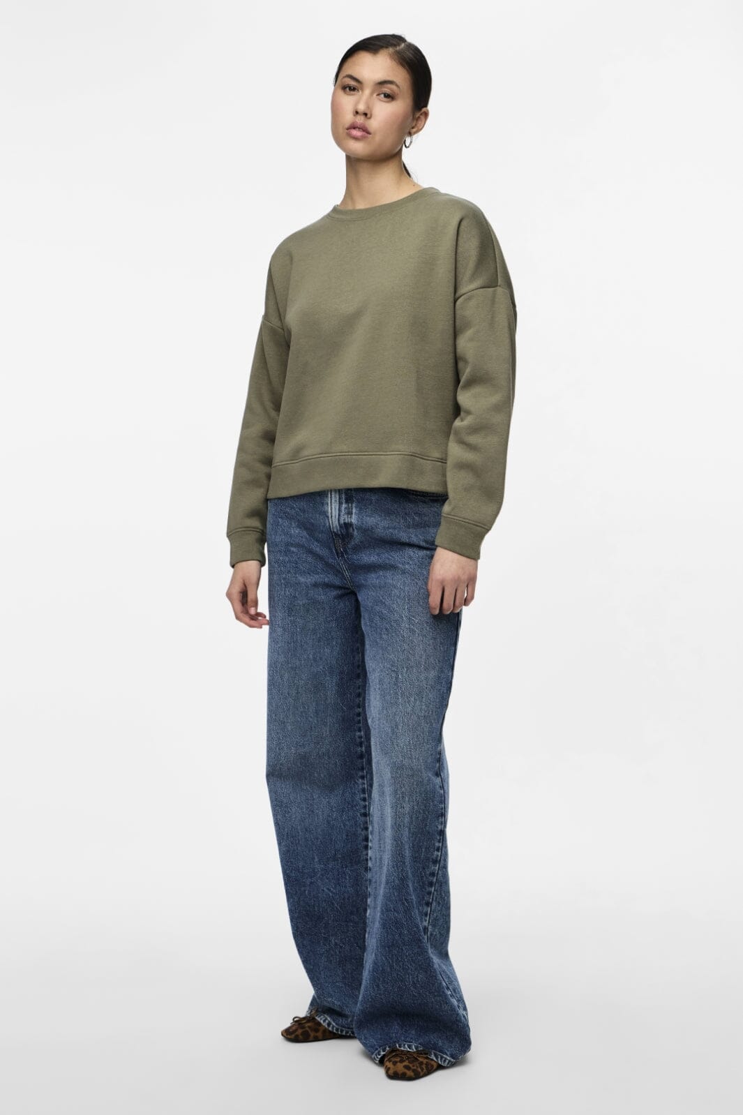 Pieces - Pcchilli Ls Sweat - 3934553 Deep Lichen Green