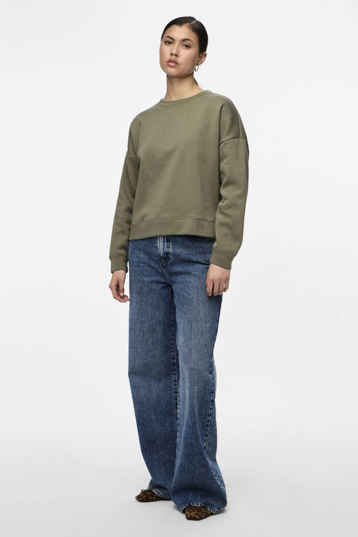 Pieces - Pcchilli Ls Sweat - 3934553 Deep Lichen Green