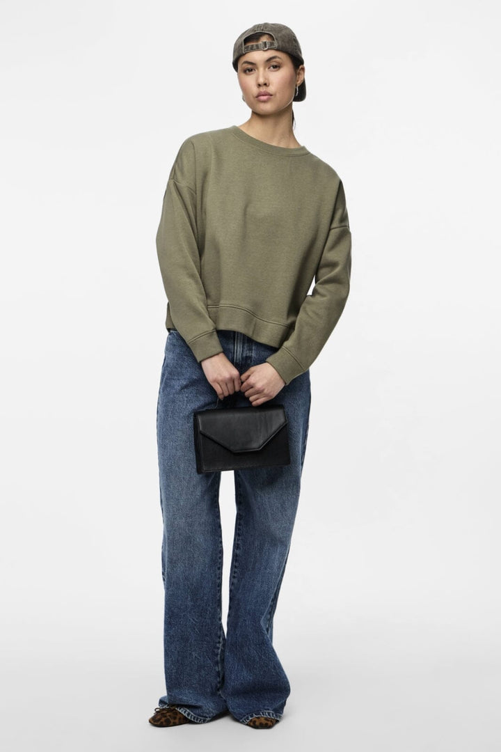 Pieces - Pcchilli Ls Sweat - 3934553 Deep Lichen Green