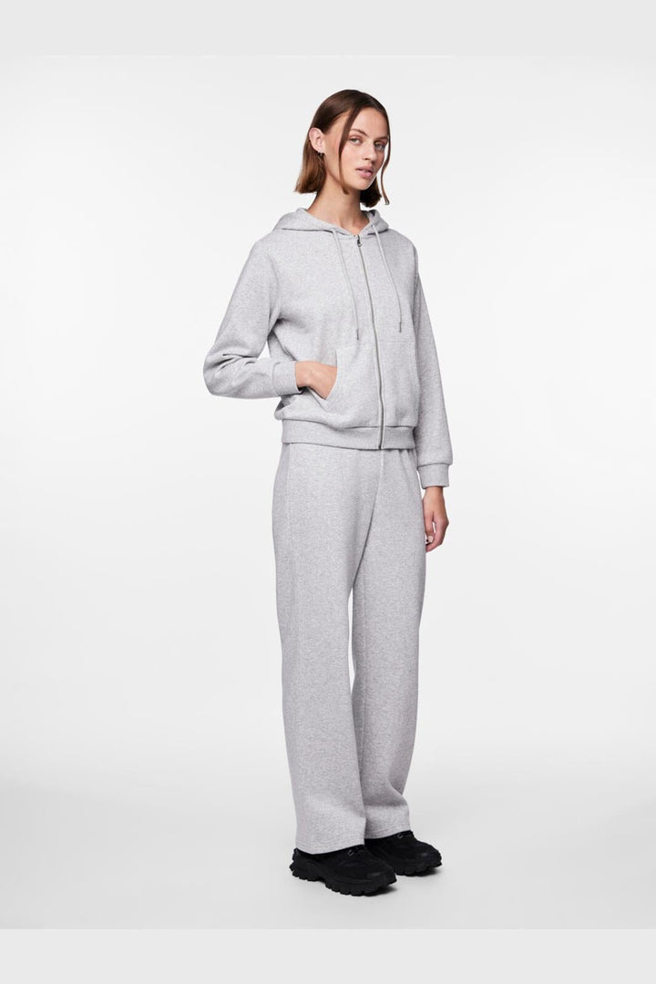 Pieces - Pcchilli Ls Zip Hoodie - 4265112 Light Grey Melange