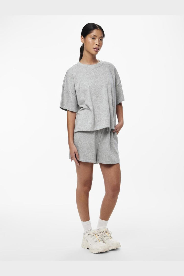 Pieces - Pcchilli Summer 2/4 Loose Sweat - 3746036 Light Grey Melange