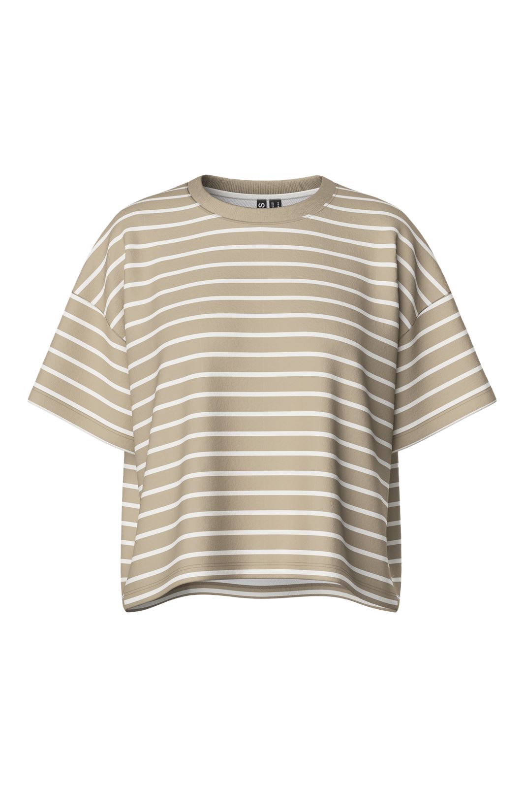 Pieces - Pcchilli Summer 2/4 Sweat Stripe - 4642188 Crockery Cloud Dancer