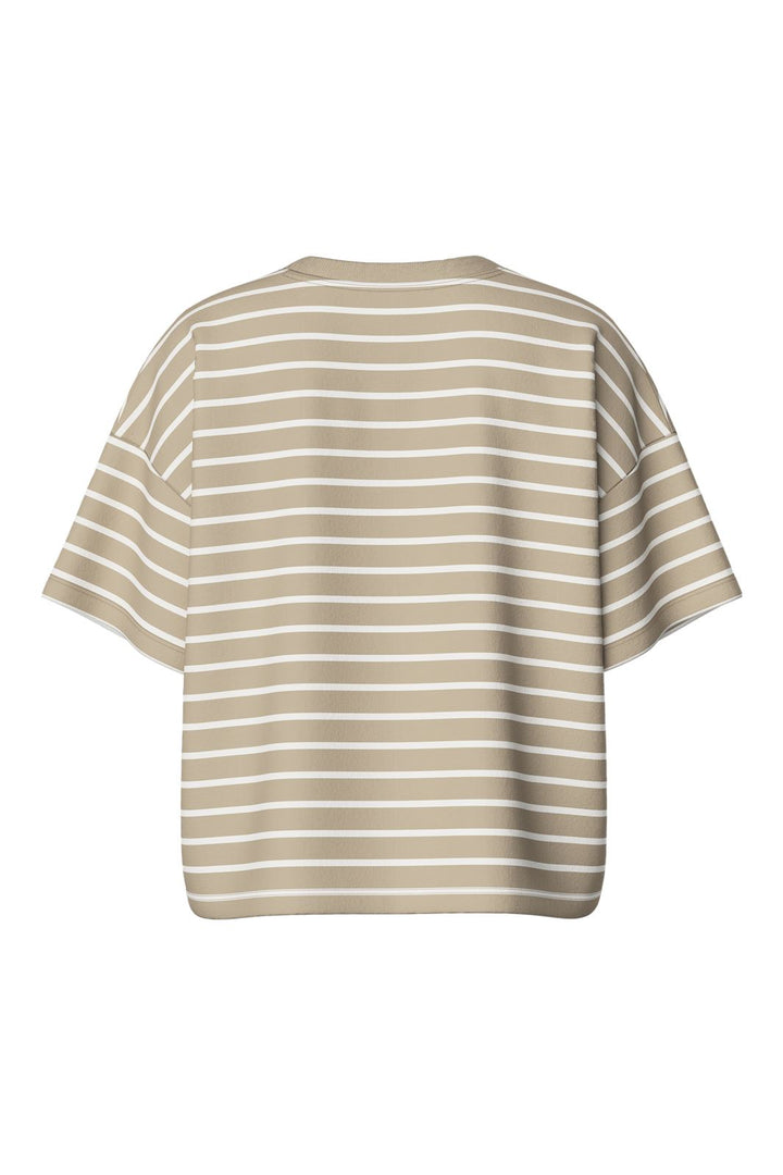 Pieces - Pcchilli Summer 2/4 Sweat Stripe - 4642188 Crockery Cloud Dancer
