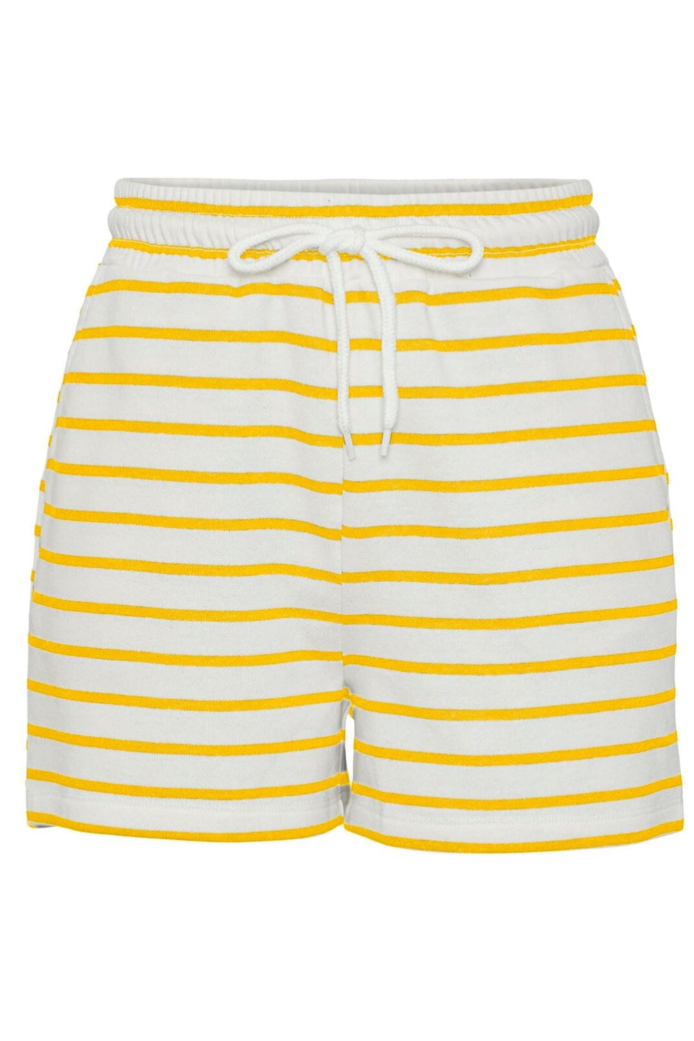 Pieces - Pcchilli Summer Shorts Stripe - 4484778 Cloud Dancer Lemon Shorts 