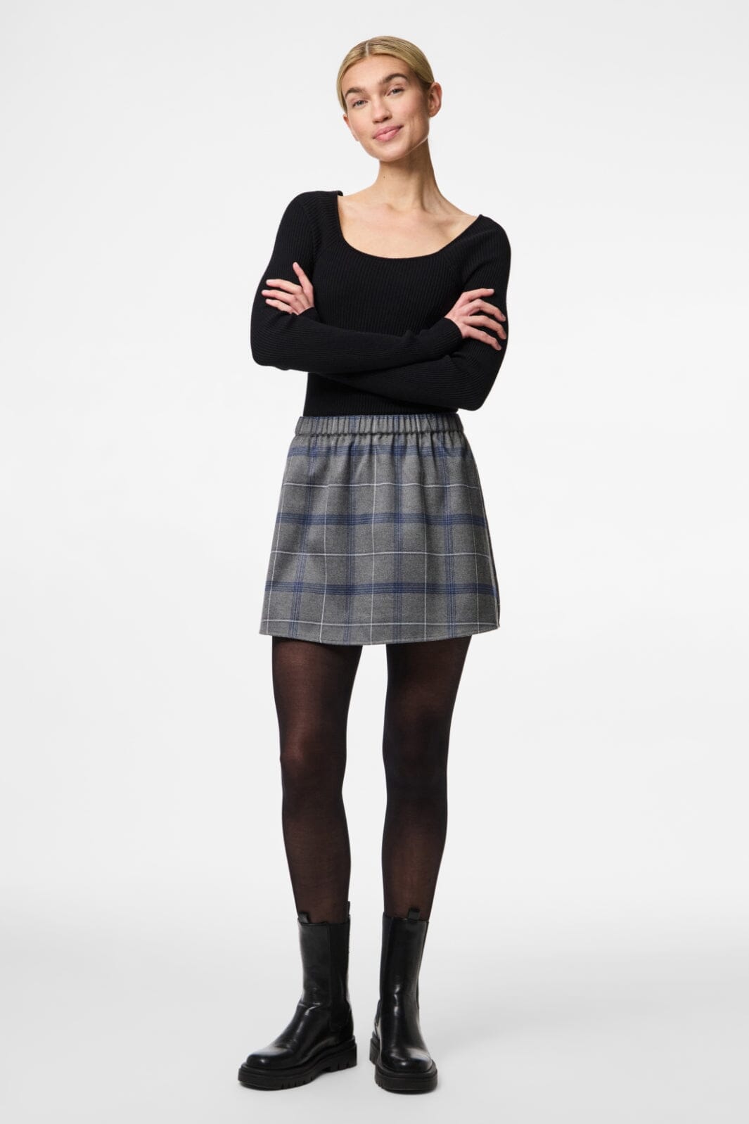 Pieces - Pcdiana Short Skirt 17160427 - 4844047 - Concrete Grey Blue