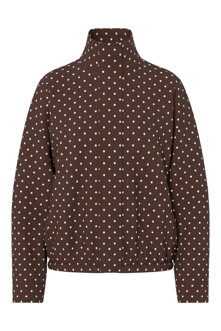 Pieces - Pcfamilla Quilted Bomber Jacket - 5080983 Chicory Coffee Dots