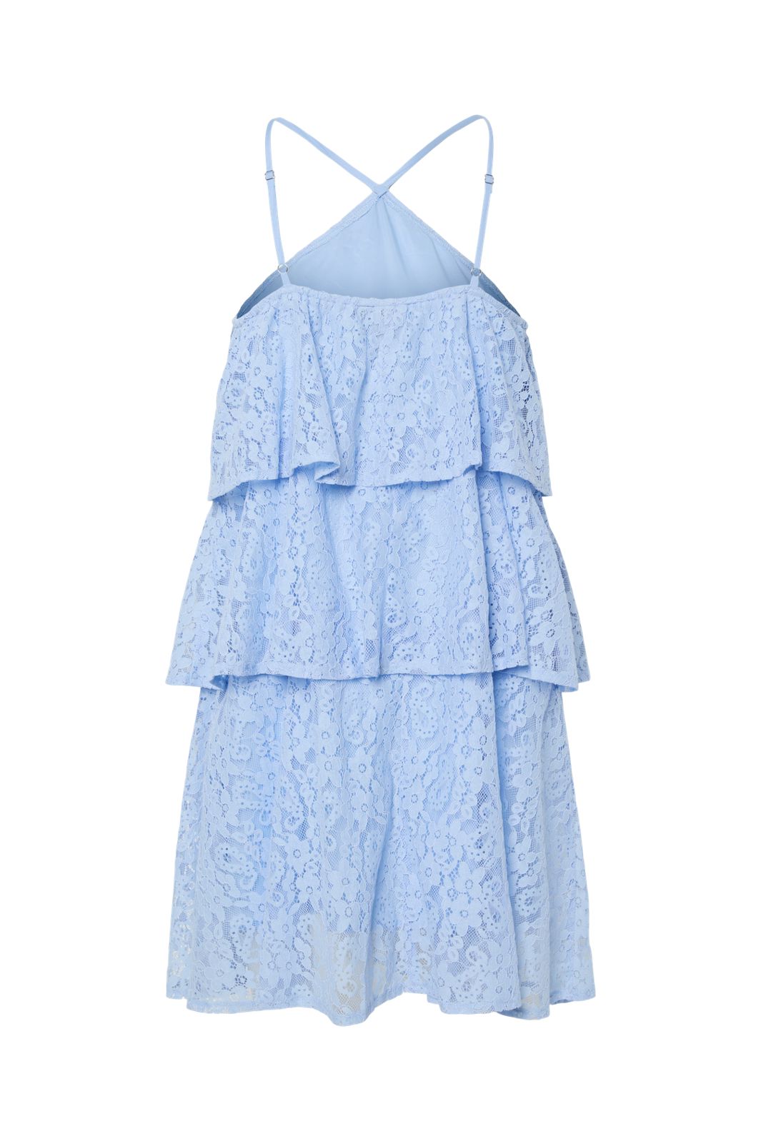 Pieces - Pcfenda Sl Short Lace Dress Fsy - 4912543 Cashmere Blue
