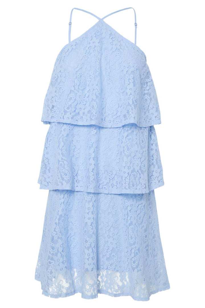 Pieces - Pcfenda Sl Short Lace Dress Fsy - 4912543 Cashmere Blue