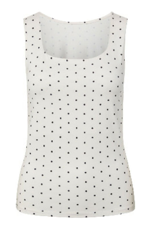 Pieces - Pcfilla Sl Reversible Tanktop Pp - 5114695 Bright White Big Black Dots Toppe 