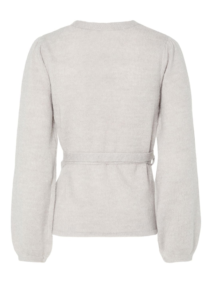 Pieces - Pcfleur Ls V-Neck Knit Cardigan Fsy - 4860356 Light Grey Melange