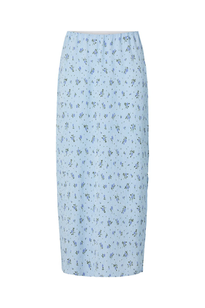 Pieces - Pcflora Ankle Skirt Msa - 4976250 Cashmere Blue Blue Flowers
