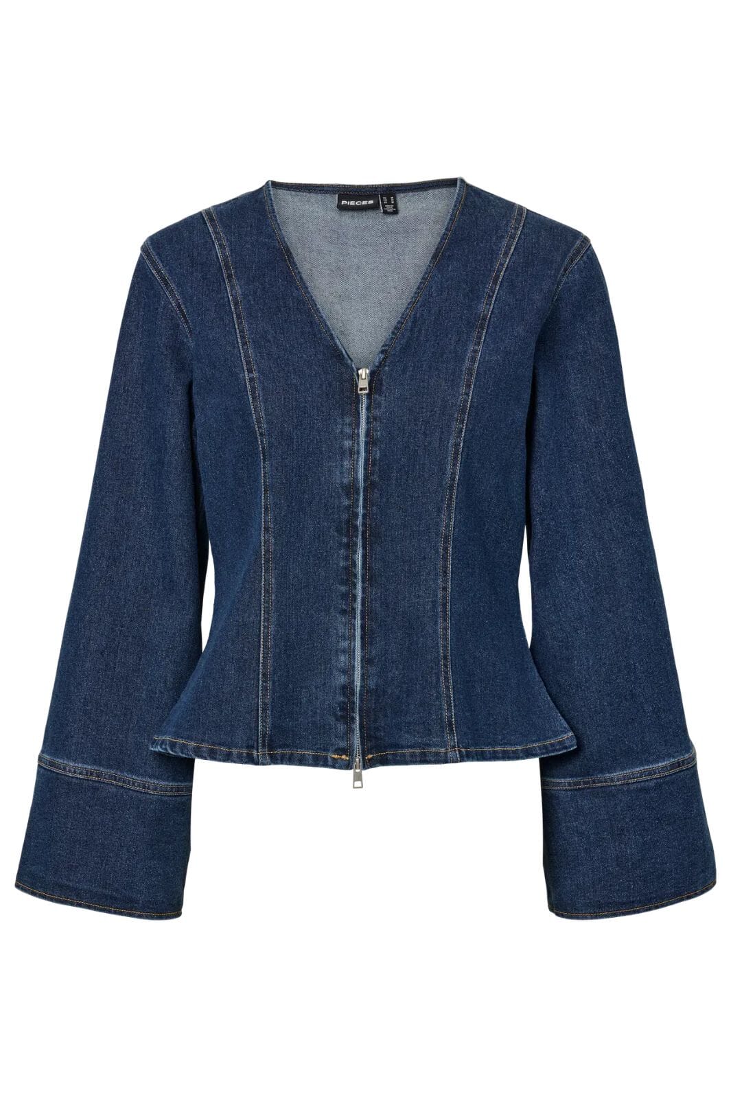 Pieces - Pcflora Ls Denim Shirt - 4930956 Dark Blue Denim Skjorter 