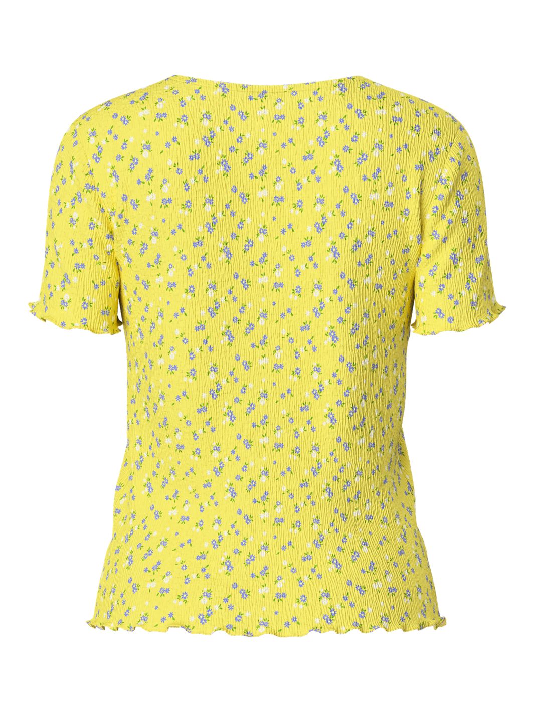 Pieces - Pcflora Ss O-Neck Top - 4699173 Pale Banana Small Flower