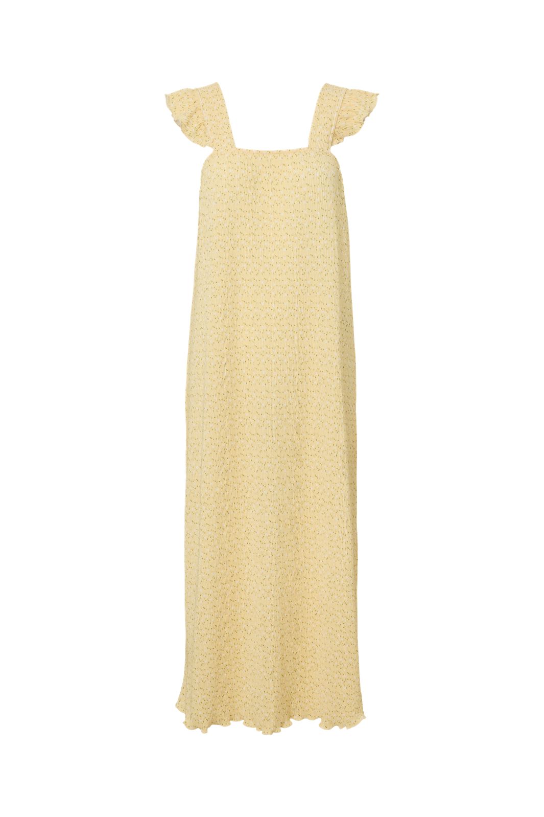 Pieces - Pcflora Strap Flounce Dress Msa - 4963678 French Vanilla Small White Flowers