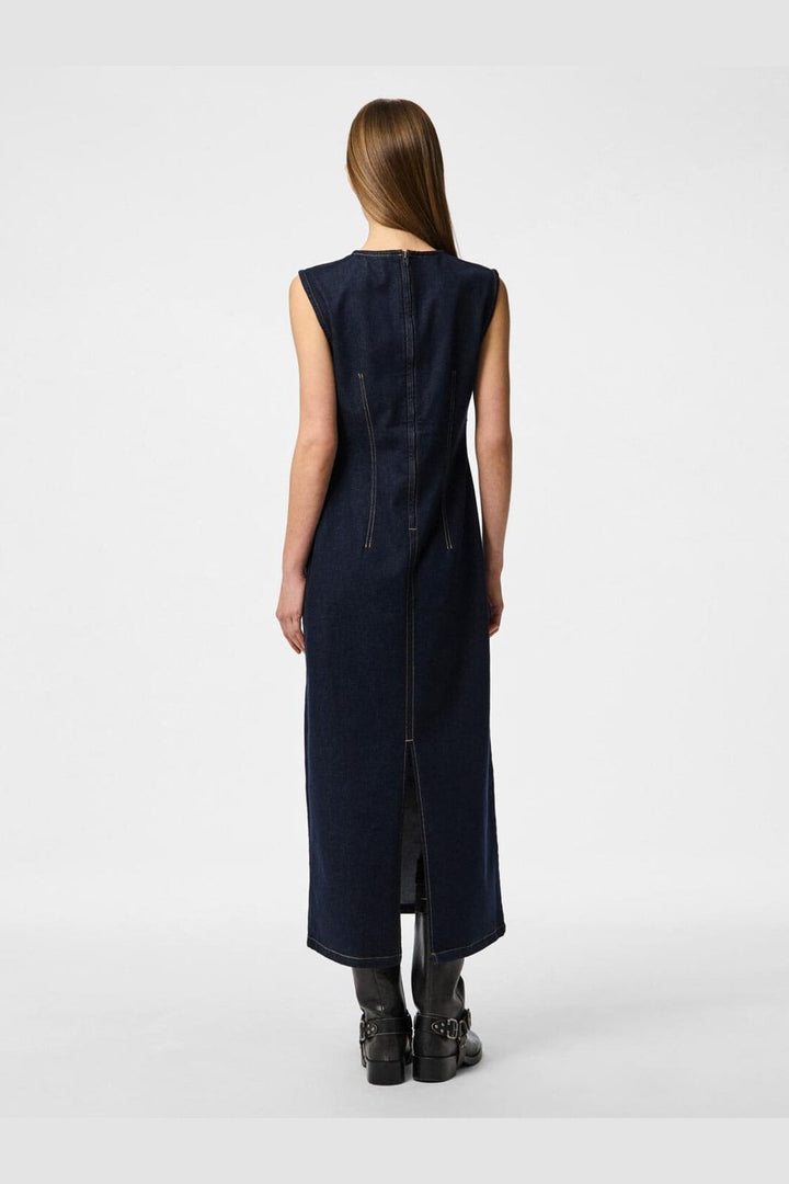Pieces - Pcfranna Sl Long Denim Dress Fsy - 4863022 Dark Blue Denim