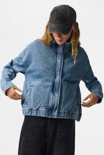 Pieces - Pcgrace Funnel Jacket - 5198883 Light Blue Denim Jakker 