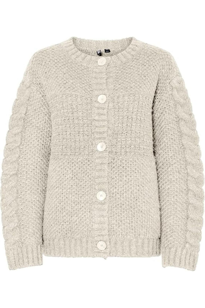 Pieces - Pcjacinthe Ls O-Neck Knit Cardigan Mpa B - 4888703 Birch Melange Cardigans 