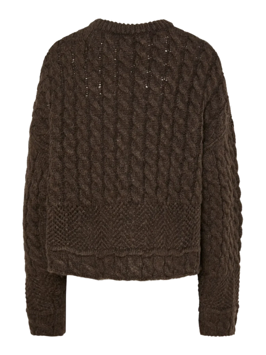 Pieces - Pcjacinthe Ls O-Neck Knit Mpa - 4819986 Morel Strikbluser 