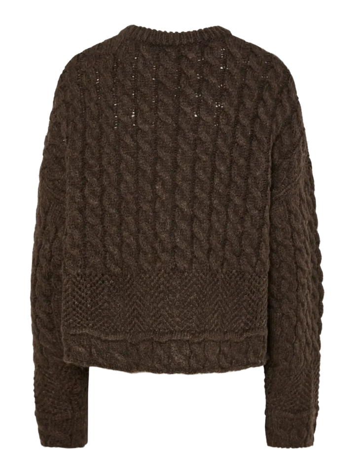 Pieces - Pcjacinthe Ls O-Neck Knit Mpa - 4819986 Morel Strikbluser 