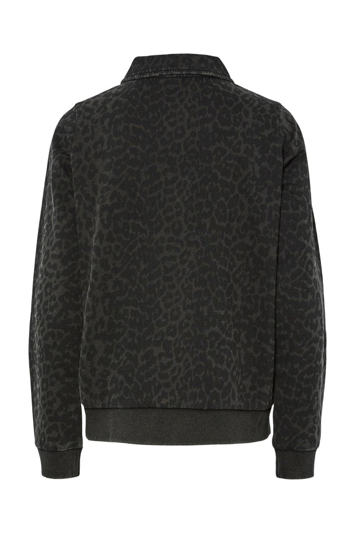 Pieces - Pcjackie Ls Polo Fc - 4837911 Black Leo Washed