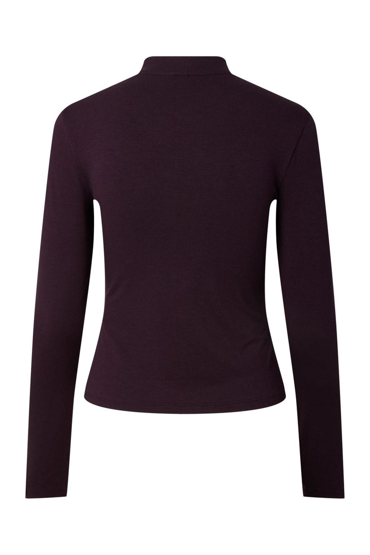Pieces - Pcjasmin Ls Button Detail Top - 5222420 Plum Perfect