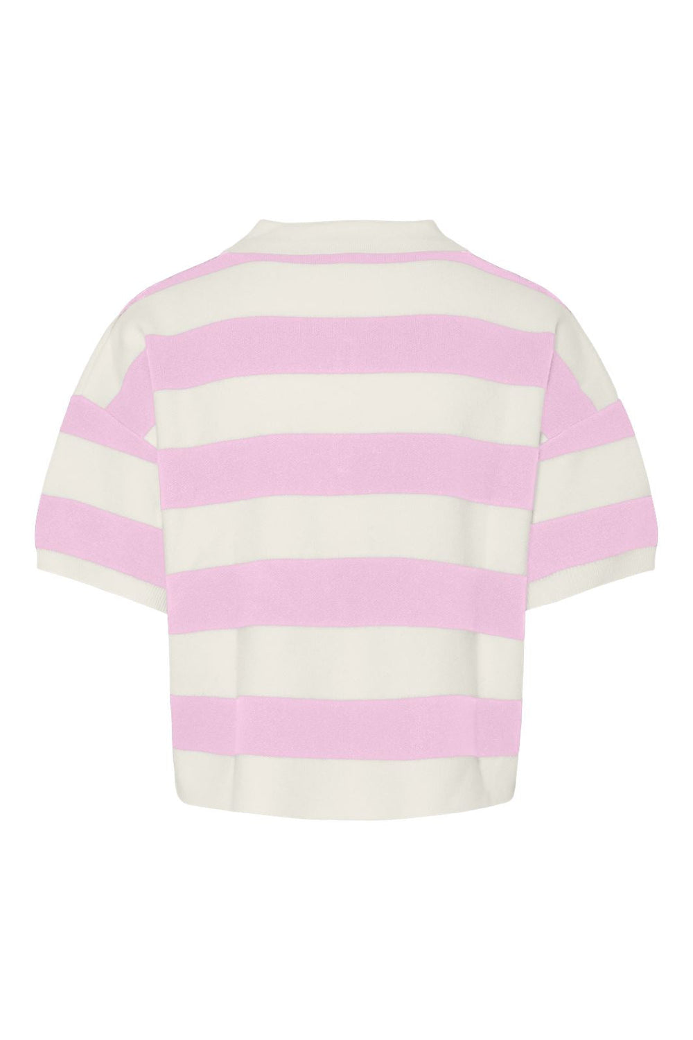 Pieces - Pcjassy Ss Short Polo Knit Fsy - 4884101 Pink Tulle Coconut Milk