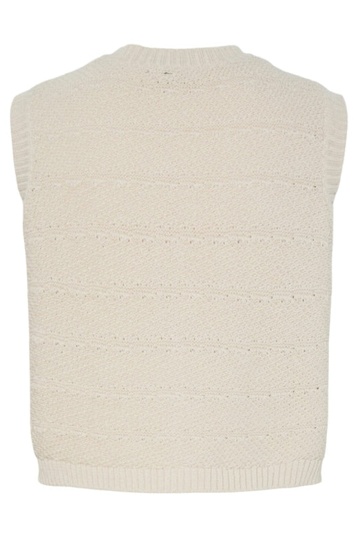 Pieces - Pcjena Sl O-Neck Knit Vest - 4842289 Silver Lining