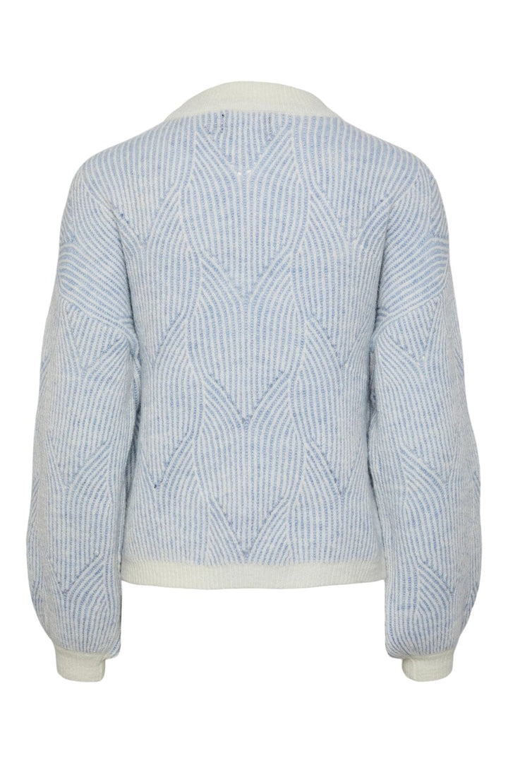Pieces - Pcjenna Ls O-Neck Knit - 4432776 Angel Falls Strikbluser 