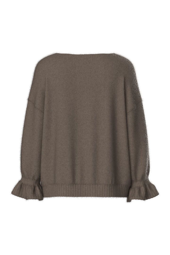 Pieces - Pcjimma Ls O-Neck Tie Knit Cardigan - 4870473 Morel
