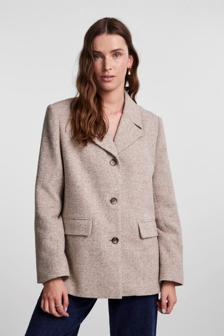 Pieces - Pcjudo Blazer Jacket - 4312391 Light Grey Melange Blazere 