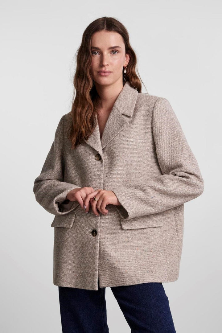 Pieces - Pcjudo Blazer Jacket - 4312391 Light Grey Melange Blazere 