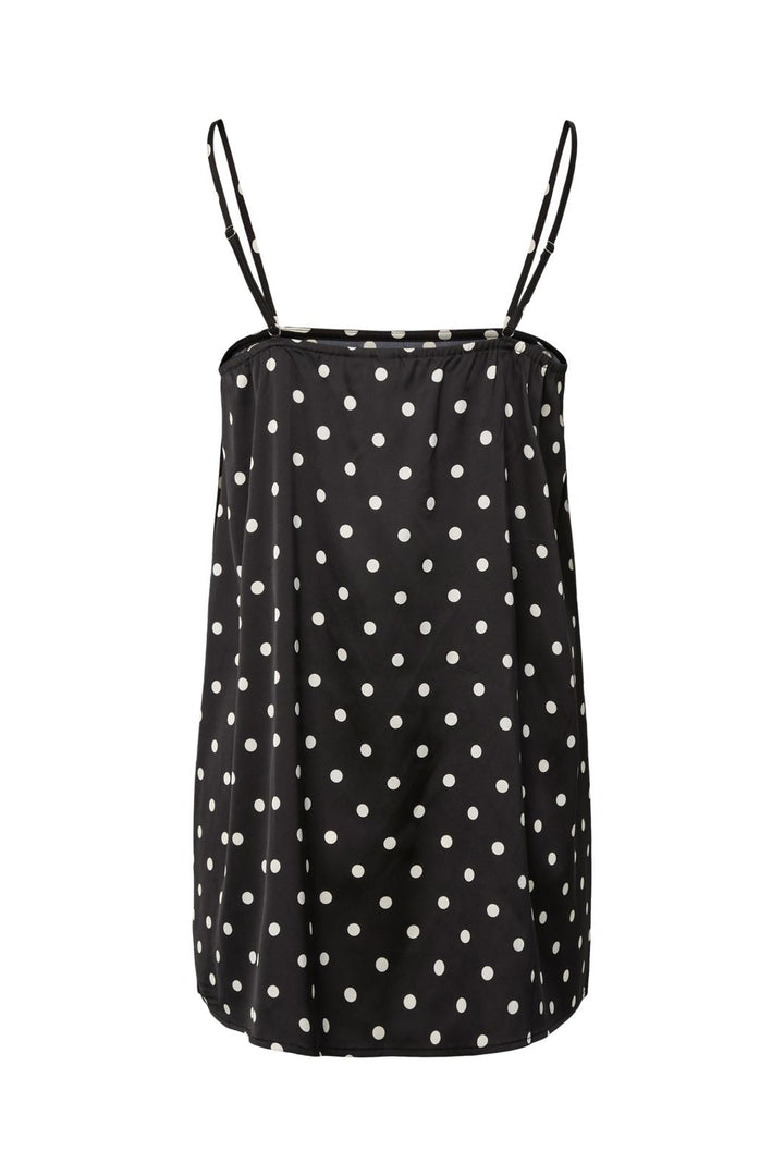 Pieces - Pcjytta Strap Satin Top - 5052185 Black White Dots