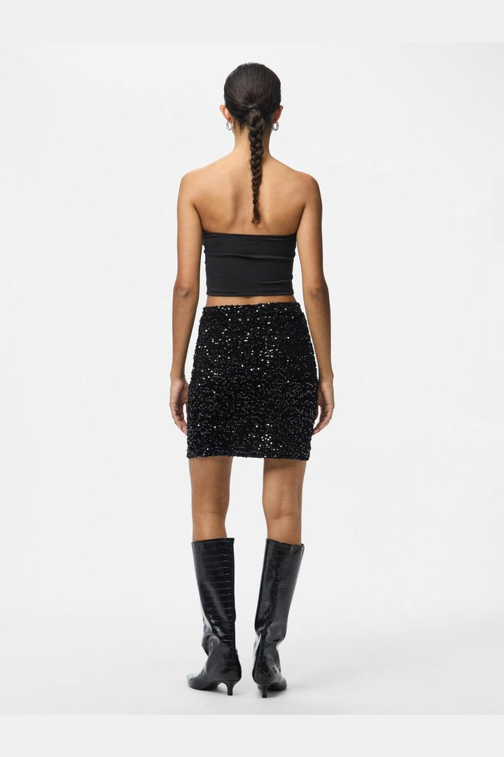 Pieces - Pckam New Short Skirt - 4617666 Black Black Sequins
