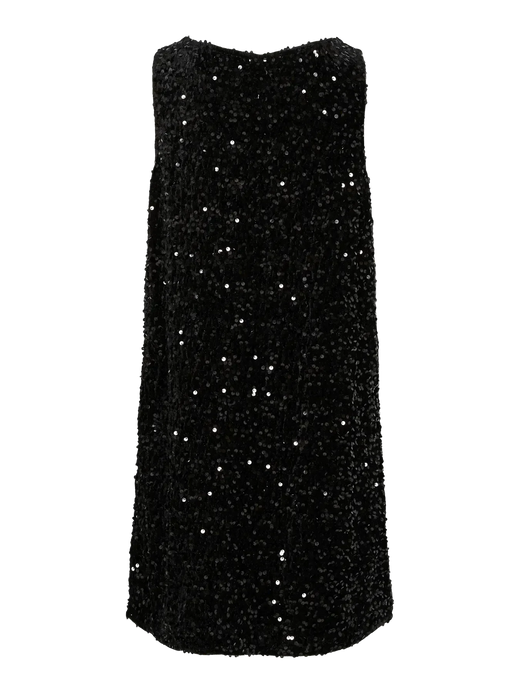 Pieces - Pckam Sl Tank Rev. Mini Dress - 4859019 Black Black Sequins Kjoler 